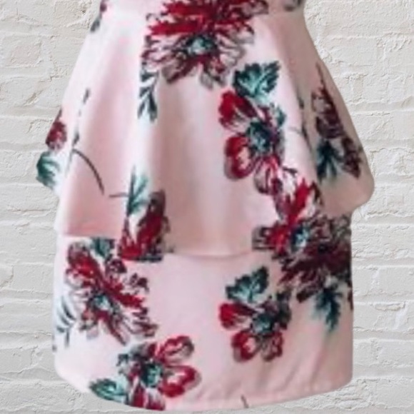 ❌DONATED❌Blush Pink Floral Peplum Style Lined Dress - Picture 6 of 12